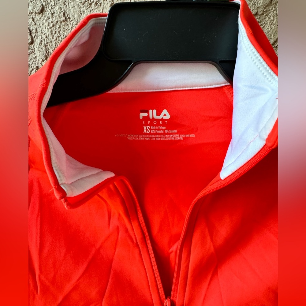 Activewear Fila Sport Bright Mandarin Long Sleeve Top - Picture 7 of 8